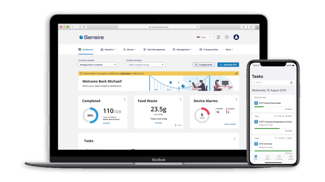 Sensire Cloud and Quality App for food safety management