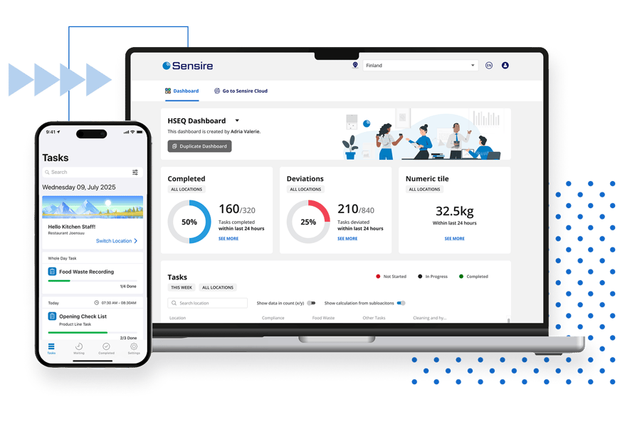 dashboard and app with shapes